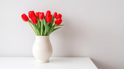 Stylish Home Decor with Red Tulips