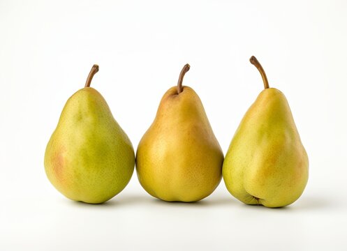 Green pear on white background