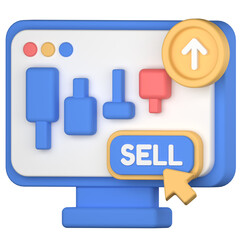 Stock market icon about sell stock