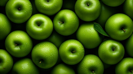 a heap of fresh green apples