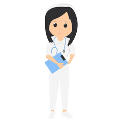 Fototapeta premium cute nurse cartoon illustration