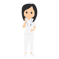 cute nurse cartoon illustration