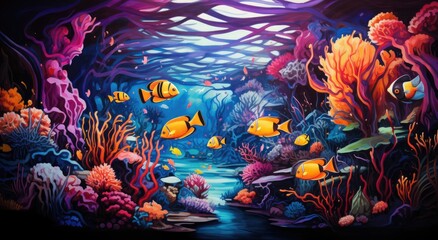 Obraz na płótnie Canvas Corals in the water