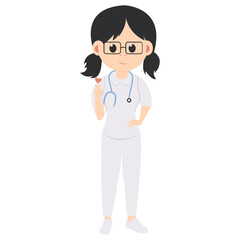 cute nurse cartoon illustration