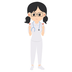 cute nurse cartoon illustration