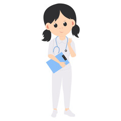 cute nurse cartoon illustration