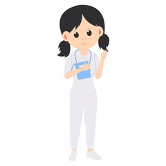 cute nurse cartoon illustration