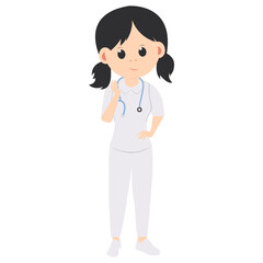 cute nurse cartoon illustration