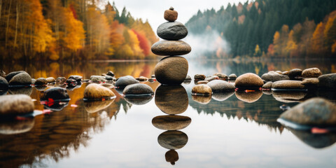 Balancing stones background. Symbols of harmony and focus.