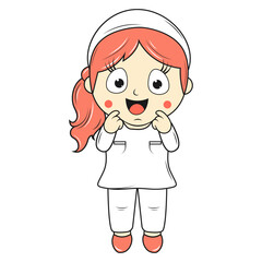 cute little girl cartoon illustration