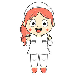cute little girl cartoon illustration