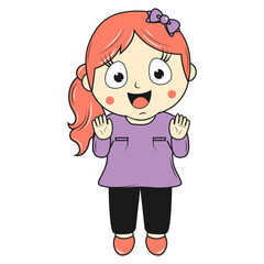cute little girl cartoon illustration
