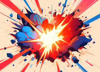 Obraz premium Pop art comic book explosion. Generative AI