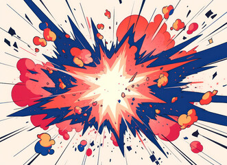 Pop art comic book explosion. Generative AI