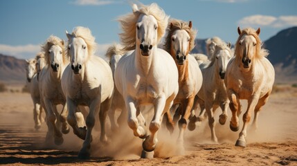 Seven horses force running out