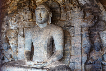 Sitting Buddha statue, Gal Vihara, Polonnaruwa, Sri Lanka, Asia