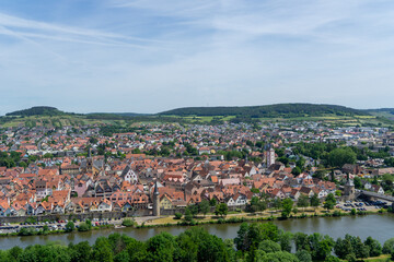 Fototapeta na wymiar View to the german city called Karlstadt am Main