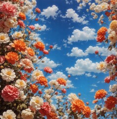 Obraz na płótnie Canvas flowers and sky
