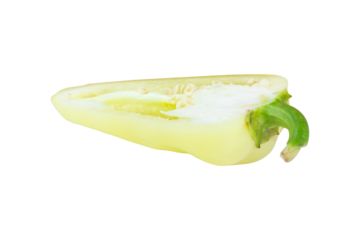 fresh green sweet (capsicum) pepper. Bell pepper or Capsicum annuum, also called sweet pepper or capsicum, isolated from the background