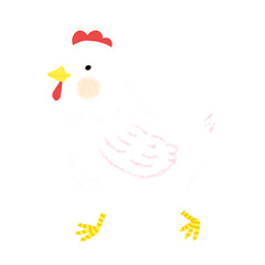 An adorable illustrated hen in a cute style