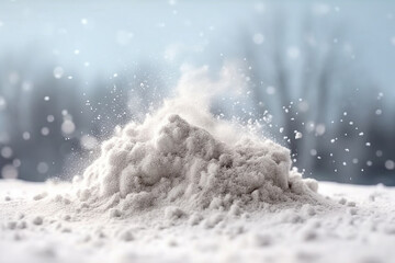 Snow falling with white snow background