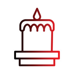 Cake Bread Birthday Gradient Line Icon