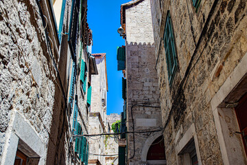 Croatia town and coastline in region of split on adriatic sea