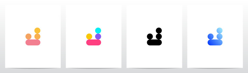 Circle And Capsule Shape Colorful Letter Logo Design J
