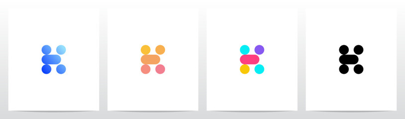 Circle And Capsule Shape Colorful Letter Logo Design K