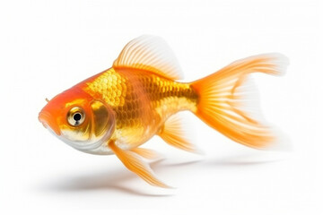 Obraz premium Gold fish isolated on white background