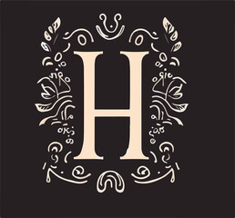 letter H floral