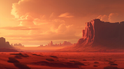 desert sun illustration painting background (1)