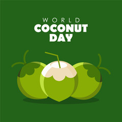 world coconut day poster template vector