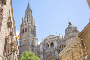 Toledo cathedral in the center of the city, summertime