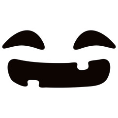 Cute spooky jack o lantern face hand drawn Halloween illustration. Cartoon style flat design, isolated vector. Kids seasonal print, pumpkin carving, autumn holiday, party decoration, decor element