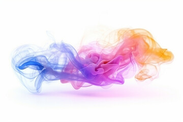 Colorful smoke on white background