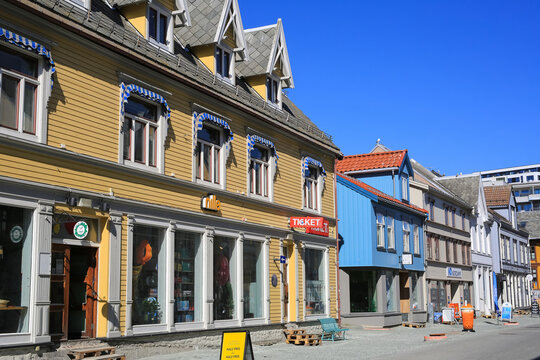 The street Storgata, Tromsoe, Norway