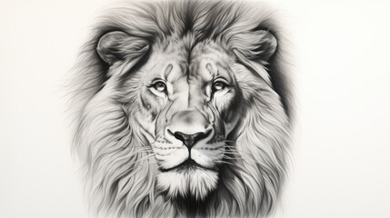 anatomical drawing of Portrait of the Lion face