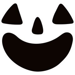 Fototapeta premium Cute spooky jack o lantern face hand drawn Halloween illustration. Cartoon style flat design, isolated vector. Kids seasonal print, pumpkin carving, autumn holiday, party decoration, decor element