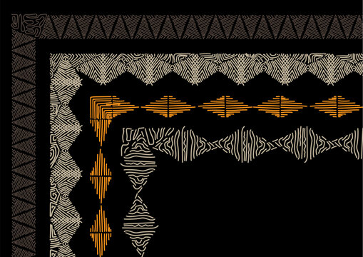 Hand drawn Afro boarder patterns