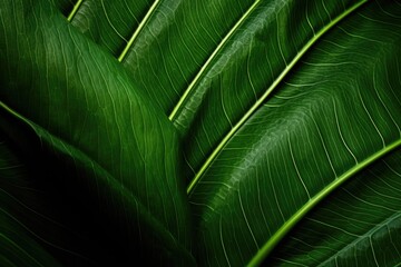 a vibrant green leaf up close, Generative AI