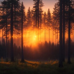 sunrise over the forest