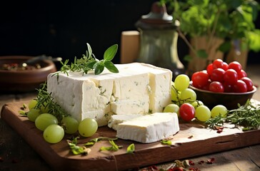 cheese plate with fresh rosemary