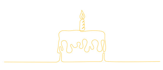 birthday cake golden line art style