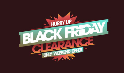 Black friday clearance sale vector web banner