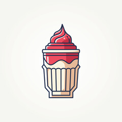 isolated fresh milkshake flat icon logo template vector illustration design. simple modern cafes, ice cream parlors, food trucks logo concept
