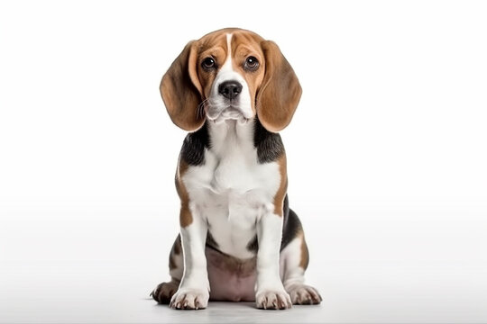 Beagle dog  isolated on white background.