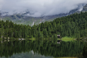 View of the Reedsee lake in the High Tauern, Austrian Alps