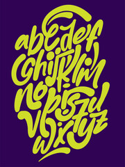 Obraz premium Vector hand drawn typeface in graffiti style.