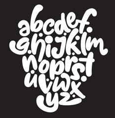 Vector hand drawn typeface in graffiti style.